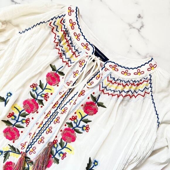 French Connection Edessa Cotton Folk Embroidered Smock Dress Size 2 NWT $228 - Picture 7 of 14